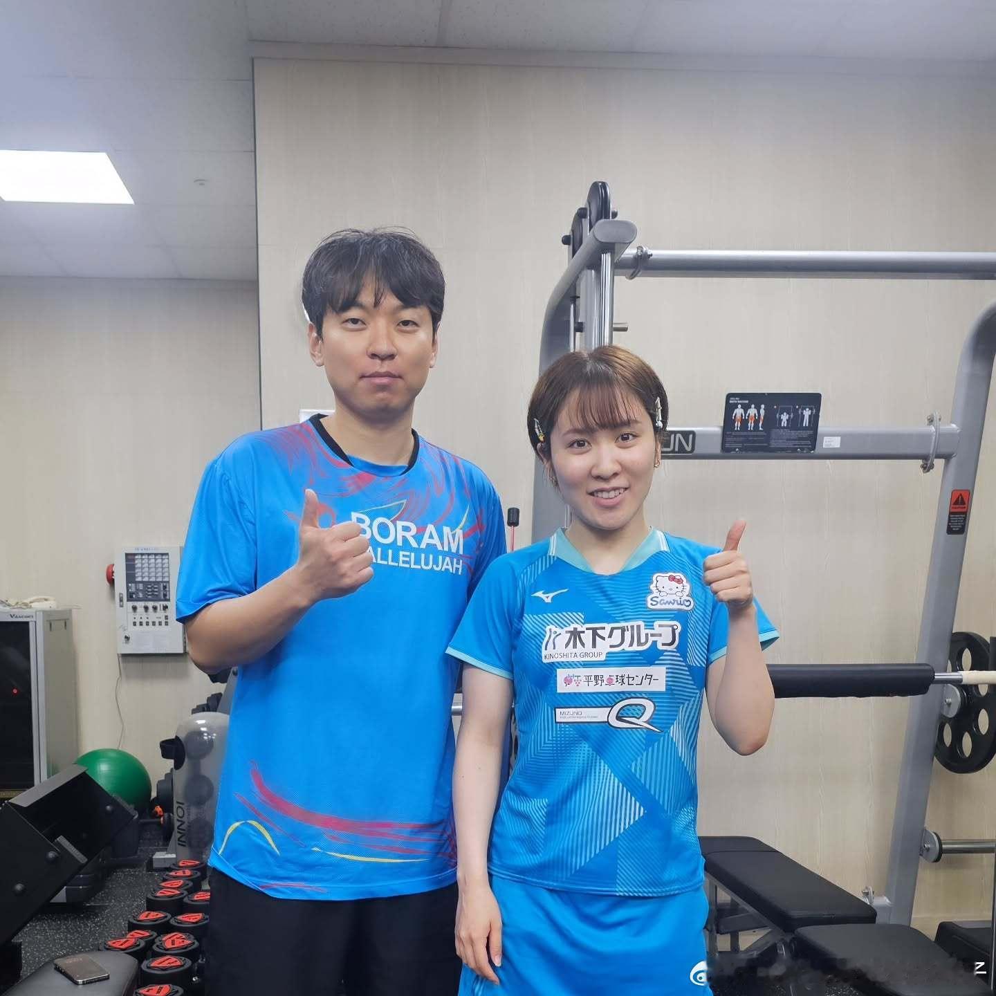 在韩国备战2025WTT中国大满贯的平野美宇✌🏻🤳去的是曾经在日本队执教过的