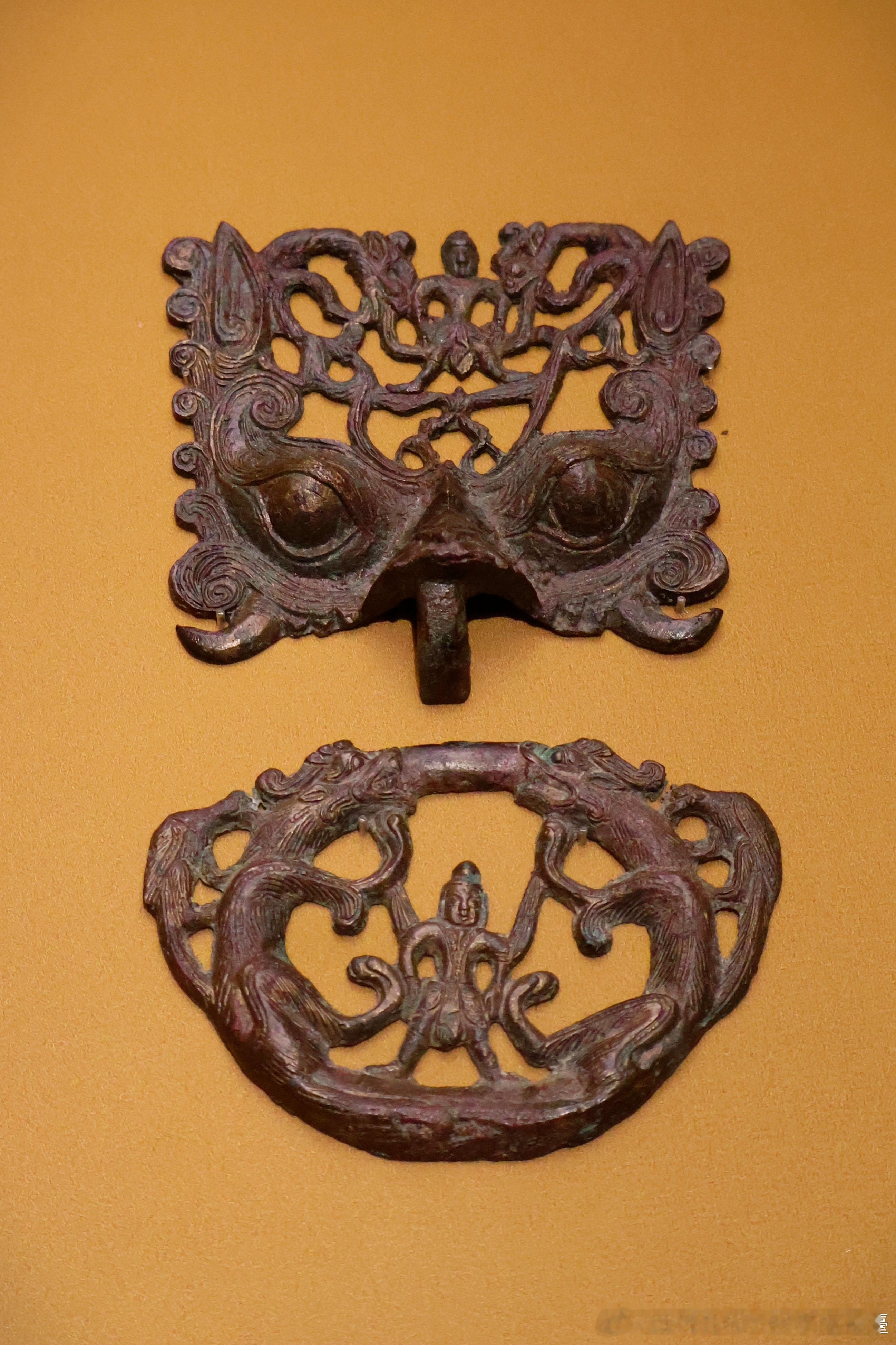 【华彩六盘】神人驭龙铜铺首衔环/北魏/宁夏固原博物馆藏1981年宁夏固原县西郊乡