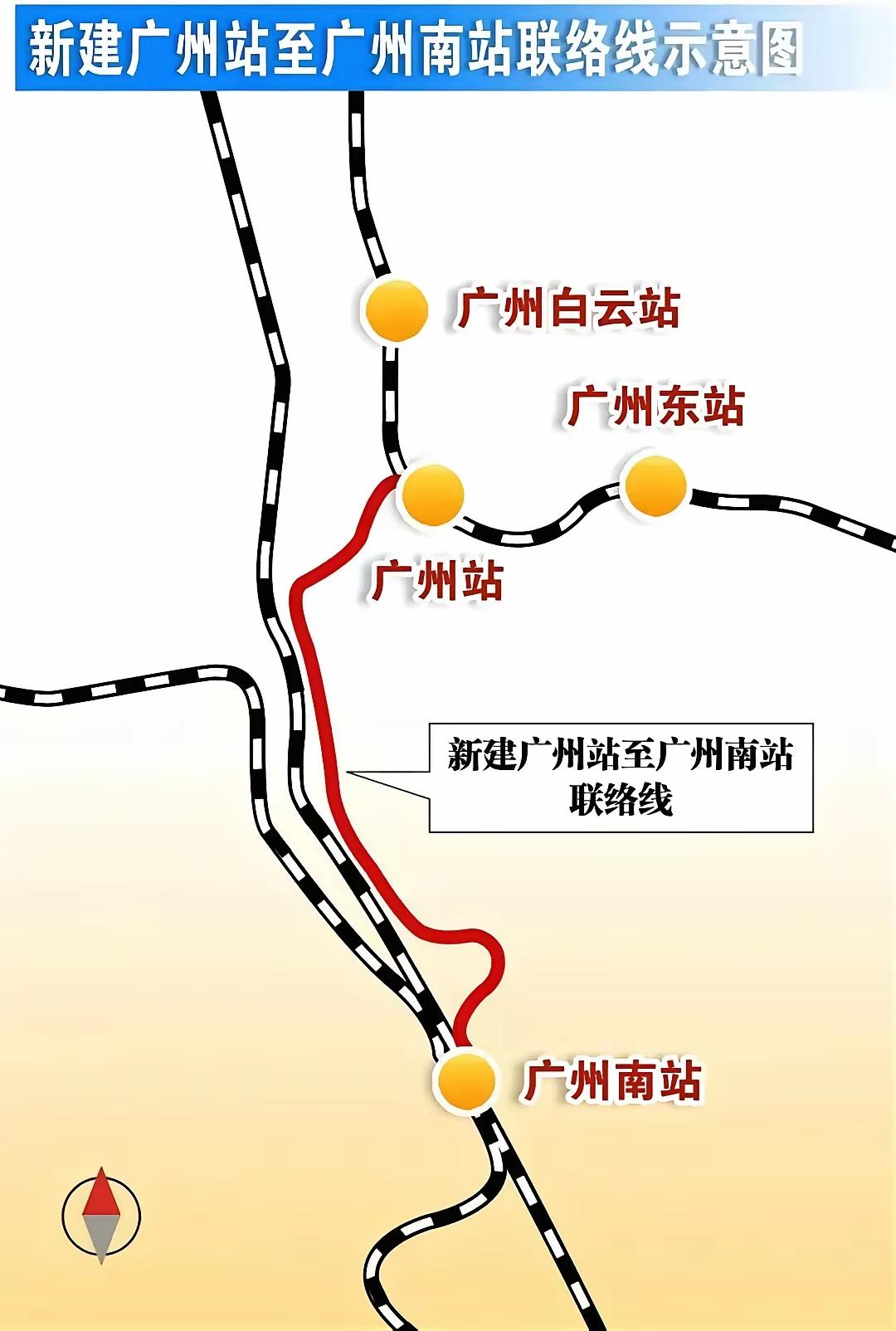 好消息，广州站至广州南站联络线来了！

广州站与广州南站，本是广州铁路枢纽的两大