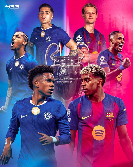 直播预告！比赛时间：11月26日 04:00（03:45开播）切尔西vs巴塞罗那