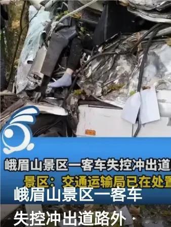 你能相信吗？在峨眉山景区内发生了一起疑似车辆坠崖的事故，现场视频令人震惊，中巴车