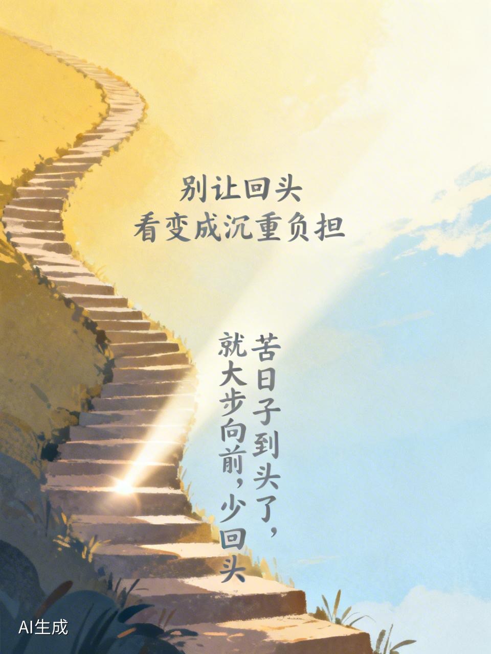 别让回头看变成沉重负担，苦日子到头了，就大步向前，少回头。