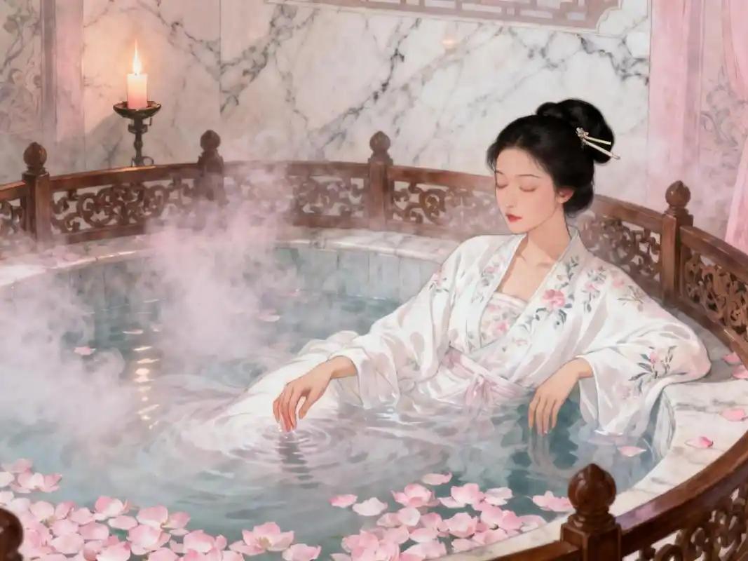 有人问古代女性多久洗一次澡。
古代女性洗澡不仅是卫生问题，更是阶级与宗法的体现。