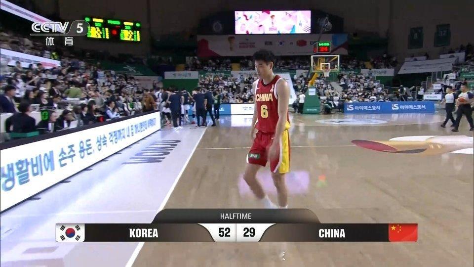 看到上半场这比分，是真的笑不出来也哭不出来~~中韩男篮二番战