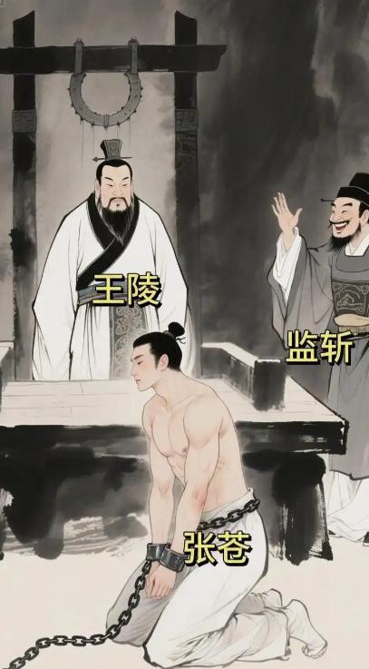 公元前207年，张苍因为运粮失误被刘邦判了腰斩。当他被扒掉衣服，准备行刑的时候。