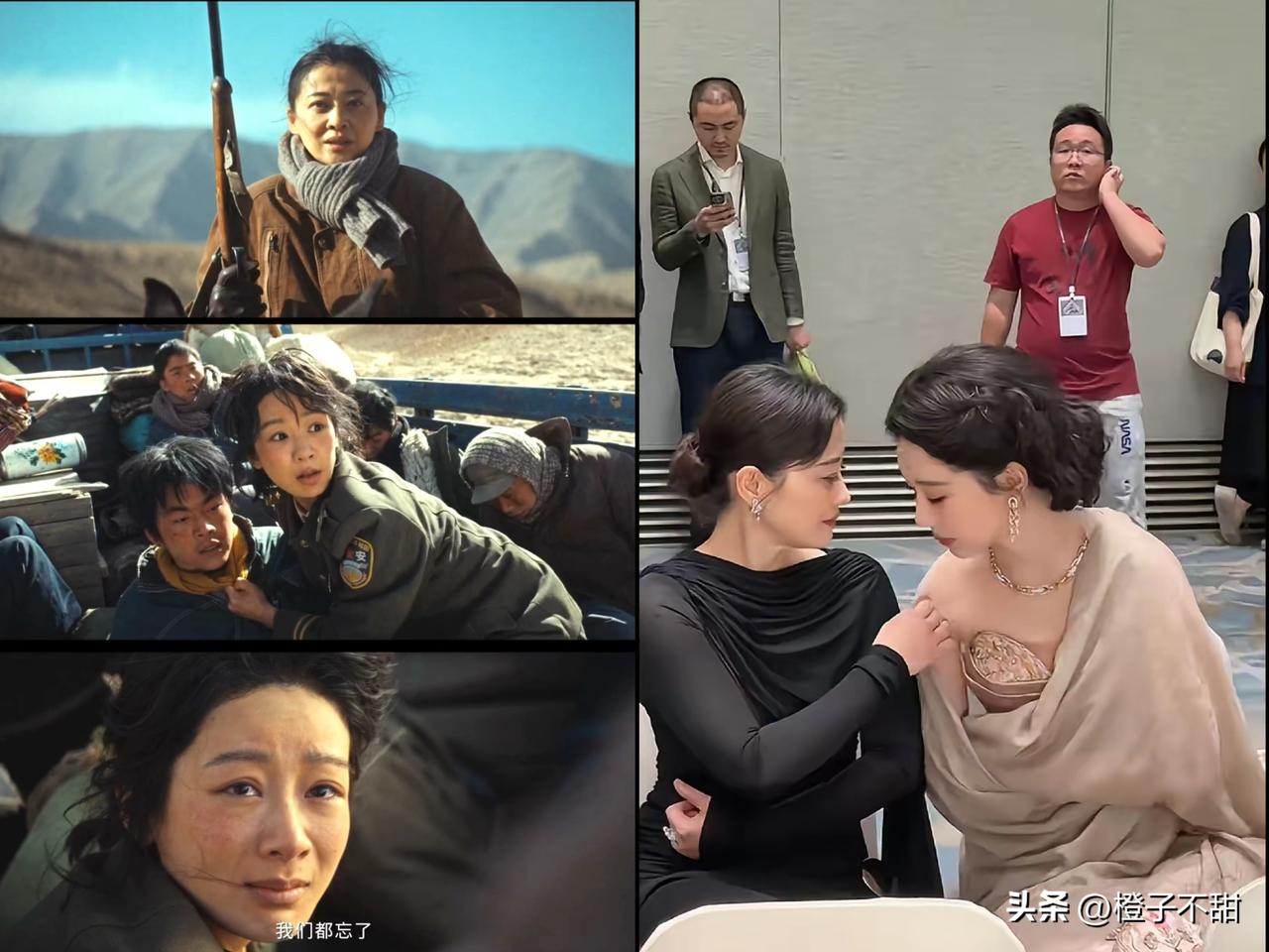 梅婷这动作，真的绝了。

白玉兰颁奖礼上，杨紫穿个抹胸裙，披肩没挂住滑下来了。