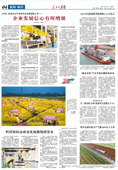 【今日#人民日报海外版导读# | 企业发展信心有所增强】今日出版的#人民日报海外