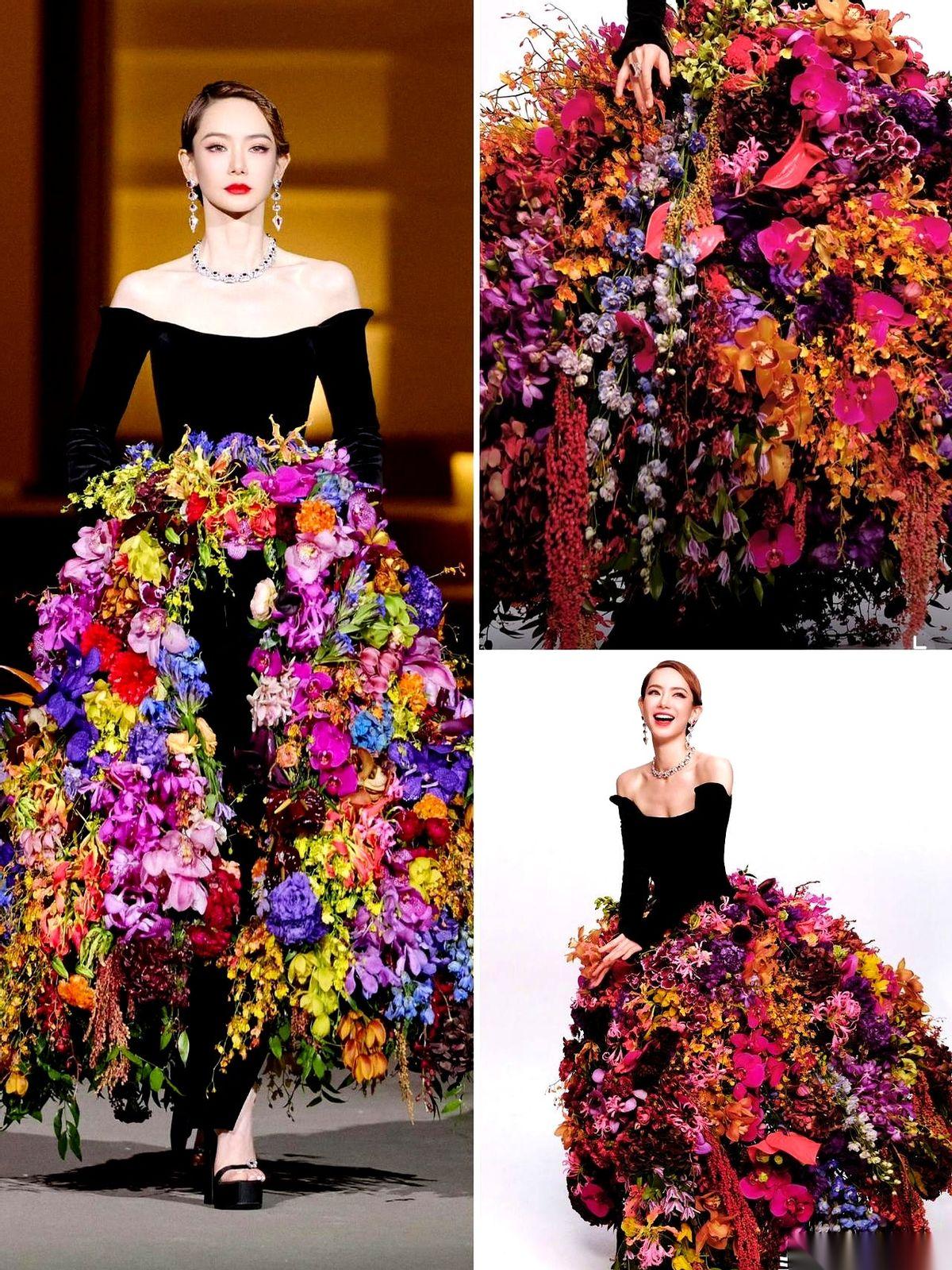 欧阳娜娜眼睛都瞪圆了，凑近了看才敢信，戚薇那条裙子，居然是真花做的。
杜华直接问