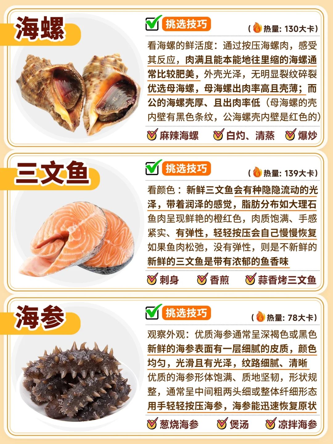 25种常见海鲜挑选小技巧🔥厨房干货‼️不踩坑