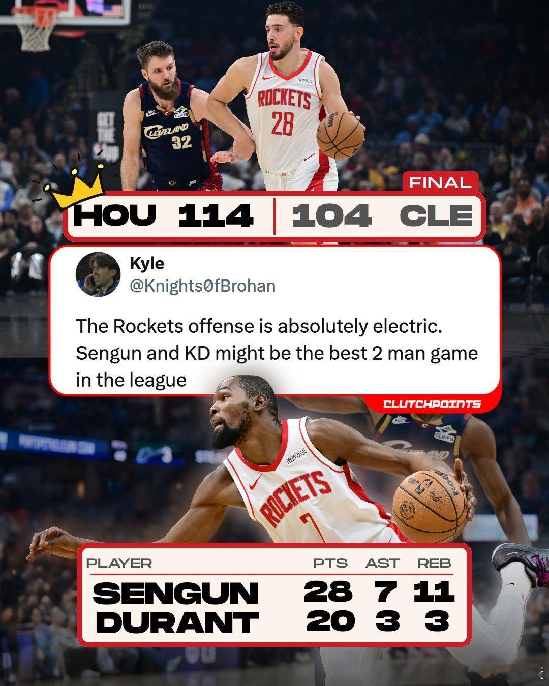 申京28+11+7，火箭大胜东部第二骑士豪取五连胜所有火箭直播/回放👉：ez3