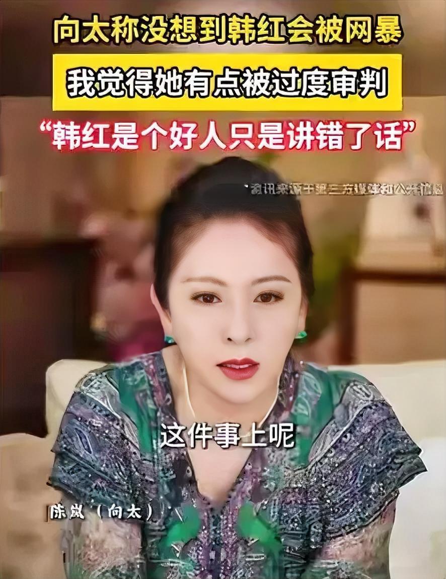 向太出来替韩红说话，把“说话不当”和“公益账目”分成了两件事，这其实是一个很常规