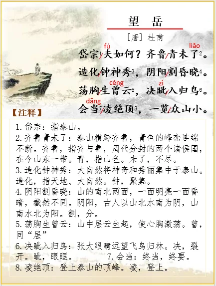 古诗词解析 | 杜甫《望岳》