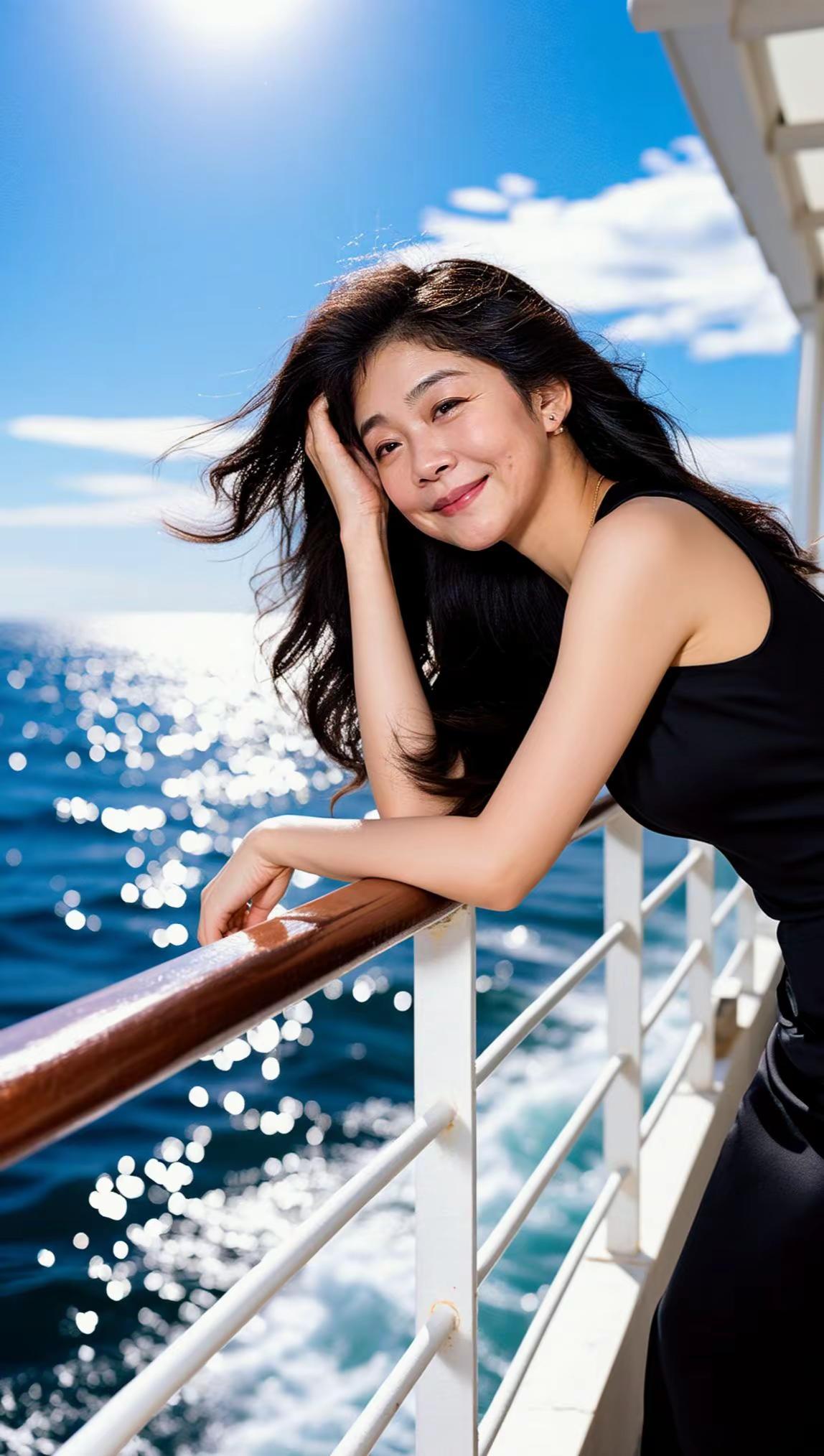 心中的那片海。AI海畔风情照