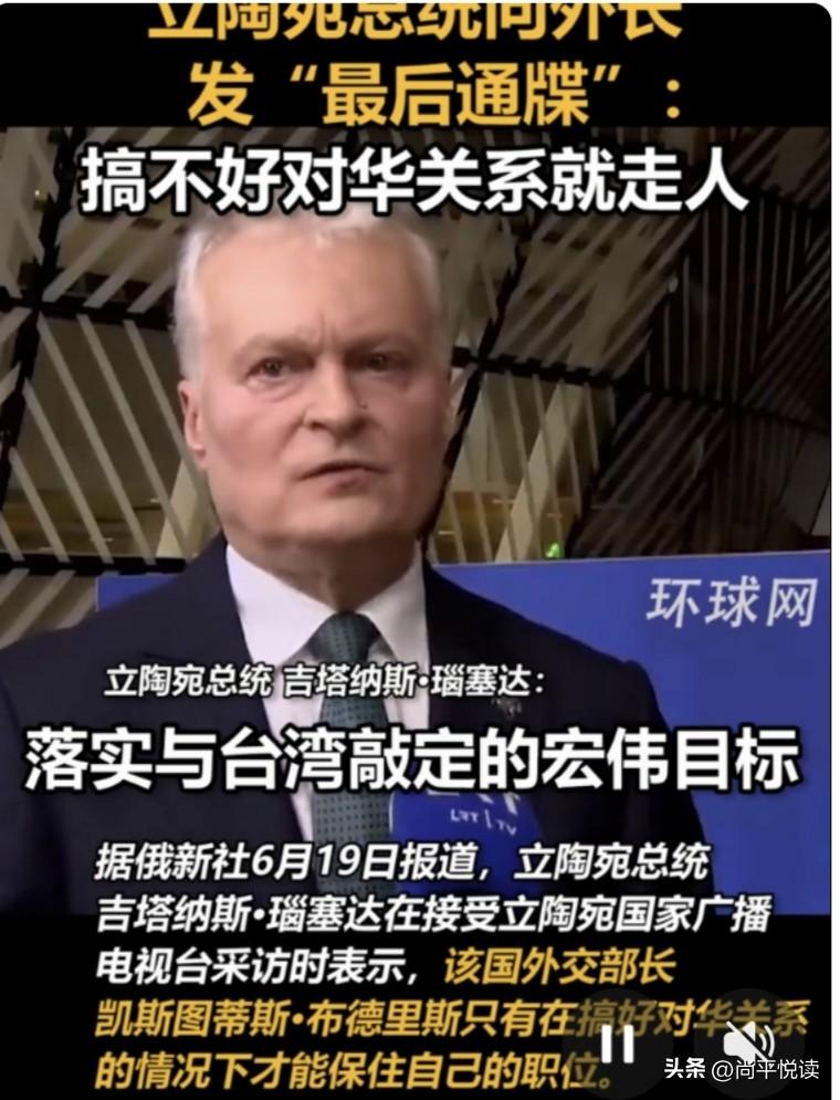 立陶宛总统给外长下“最后通牒”：搞不好对华关系就走人？这出戏演给谁看

立陶宛总