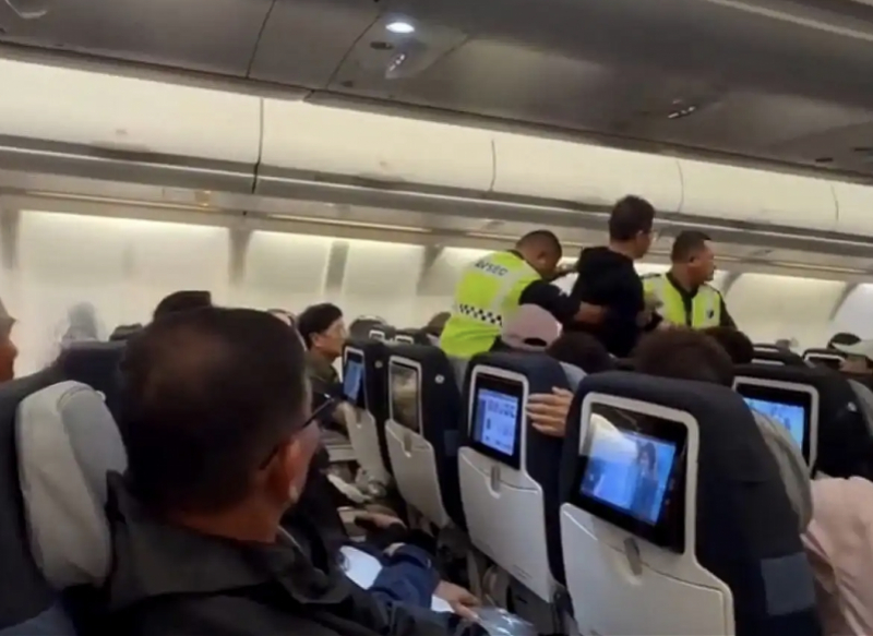 【#马航回应男乘客“拍打空姐被带离机舱”#：正全面调查此事】近日，有网友发布视频