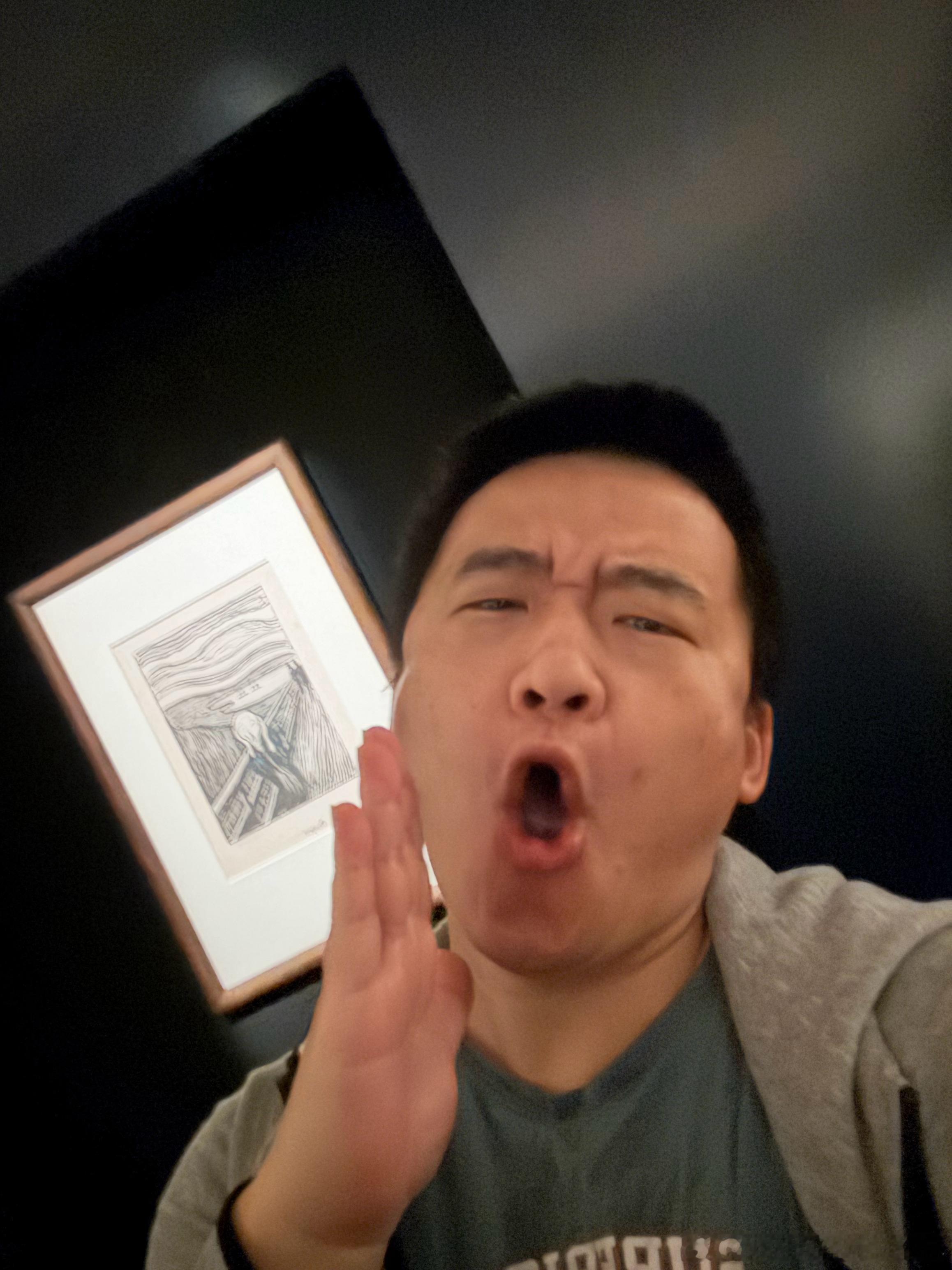 【黄金时代】在挪威的奥斯陆，与蒙克的《呐喊》合影 