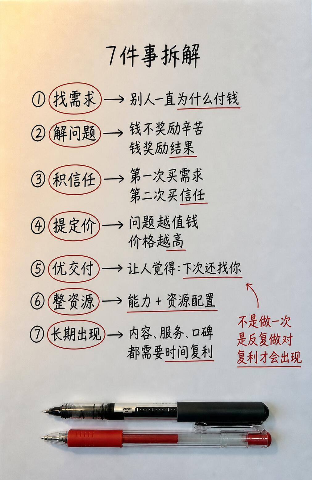 真正能赚钱的人，都在反复做对这7件事。逻辑清晰步步为营，不靠运气，凭稳定的做事方