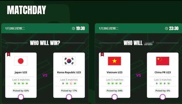 U23国足不会放弃6%的机会！亚足联官方网站有94%的人认为越南将进入决赛，中国