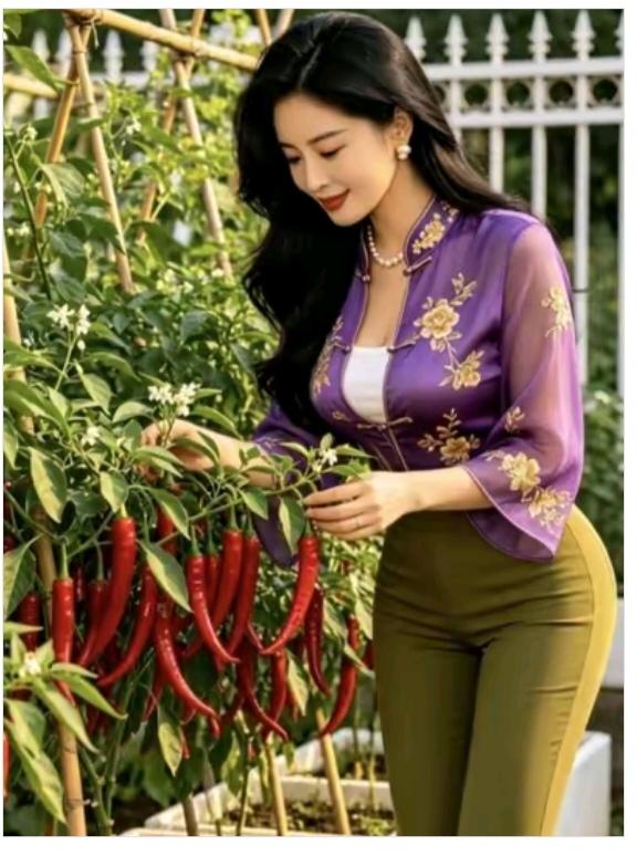 菜园一角
菜园品种还挺多；
最显眼的属辣椒；
摘点辣椒靠点酱；
拌个茄米更下饭；