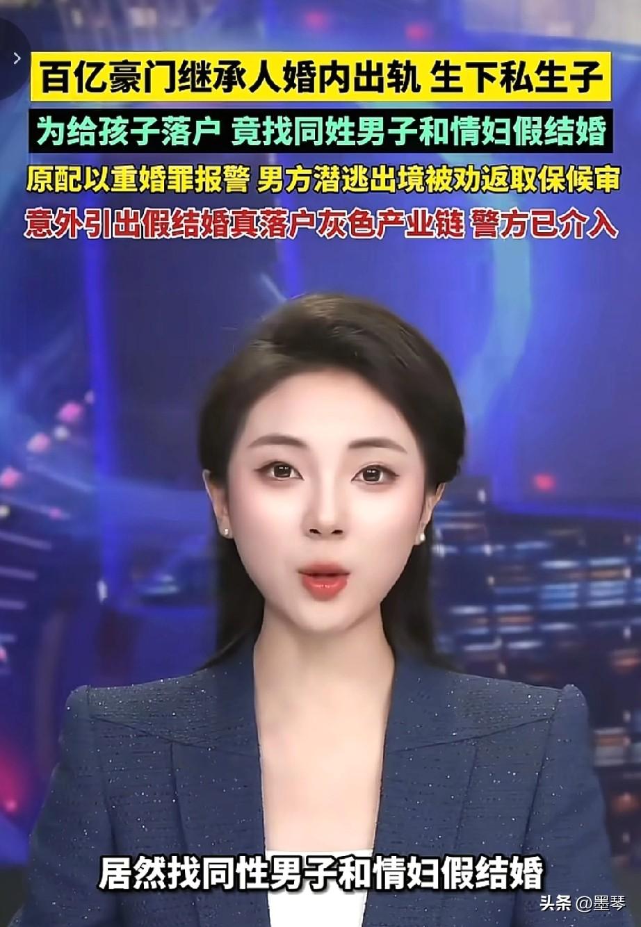 豪门闹剧多，看起来乱一锅！[呲牙]


为给私生子落户，豪门竟找同姓男子和情妇假