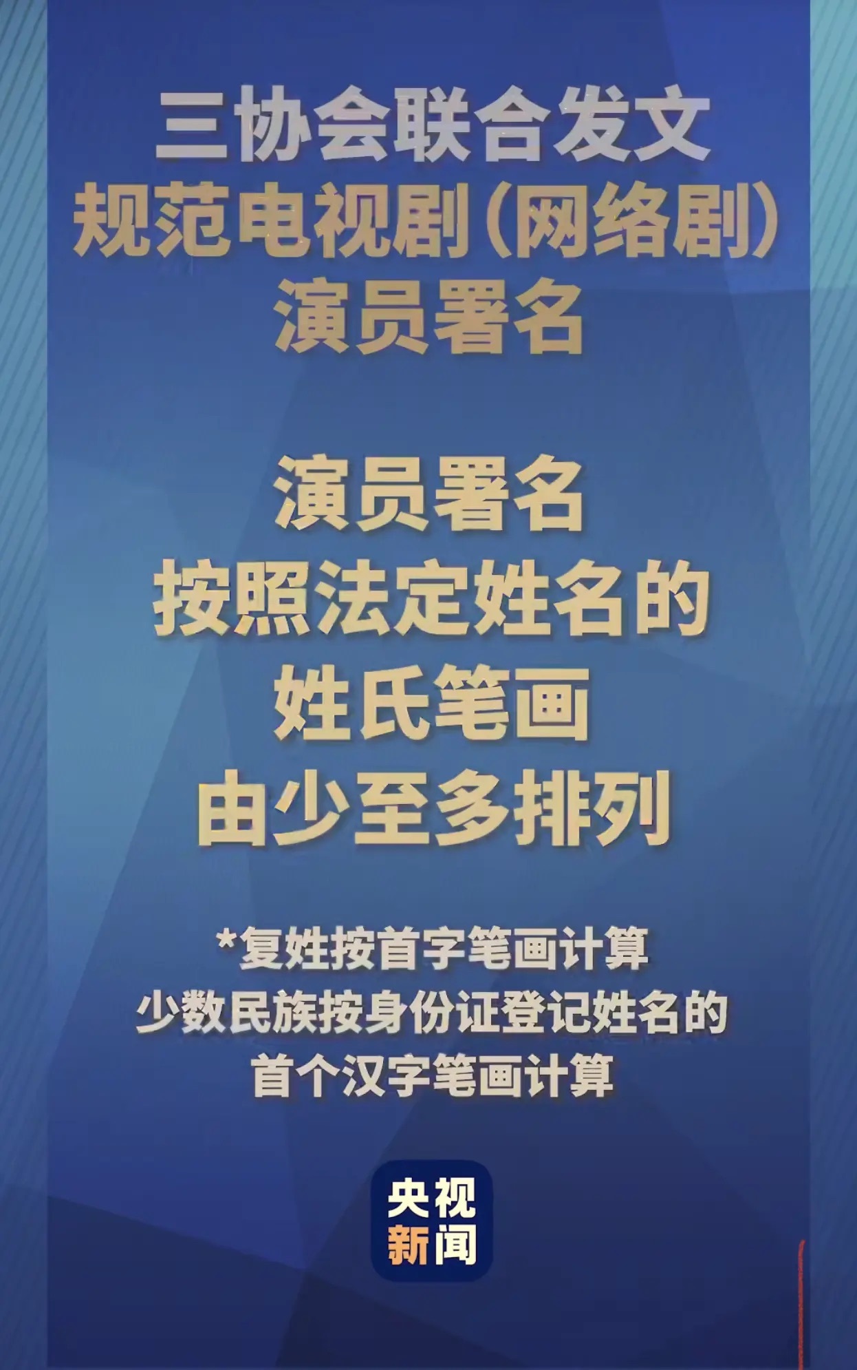 以后不用撕番了先分番位层级，同一层级内，大家再按姓氏笔画排序。比如两个领衔主演、