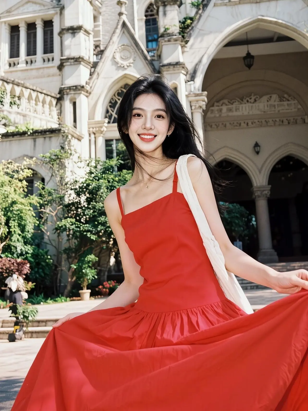 AI红裙胶片照 随变ai随便玩 ai创作 用ai创作打开春天 随变一拍都很夯