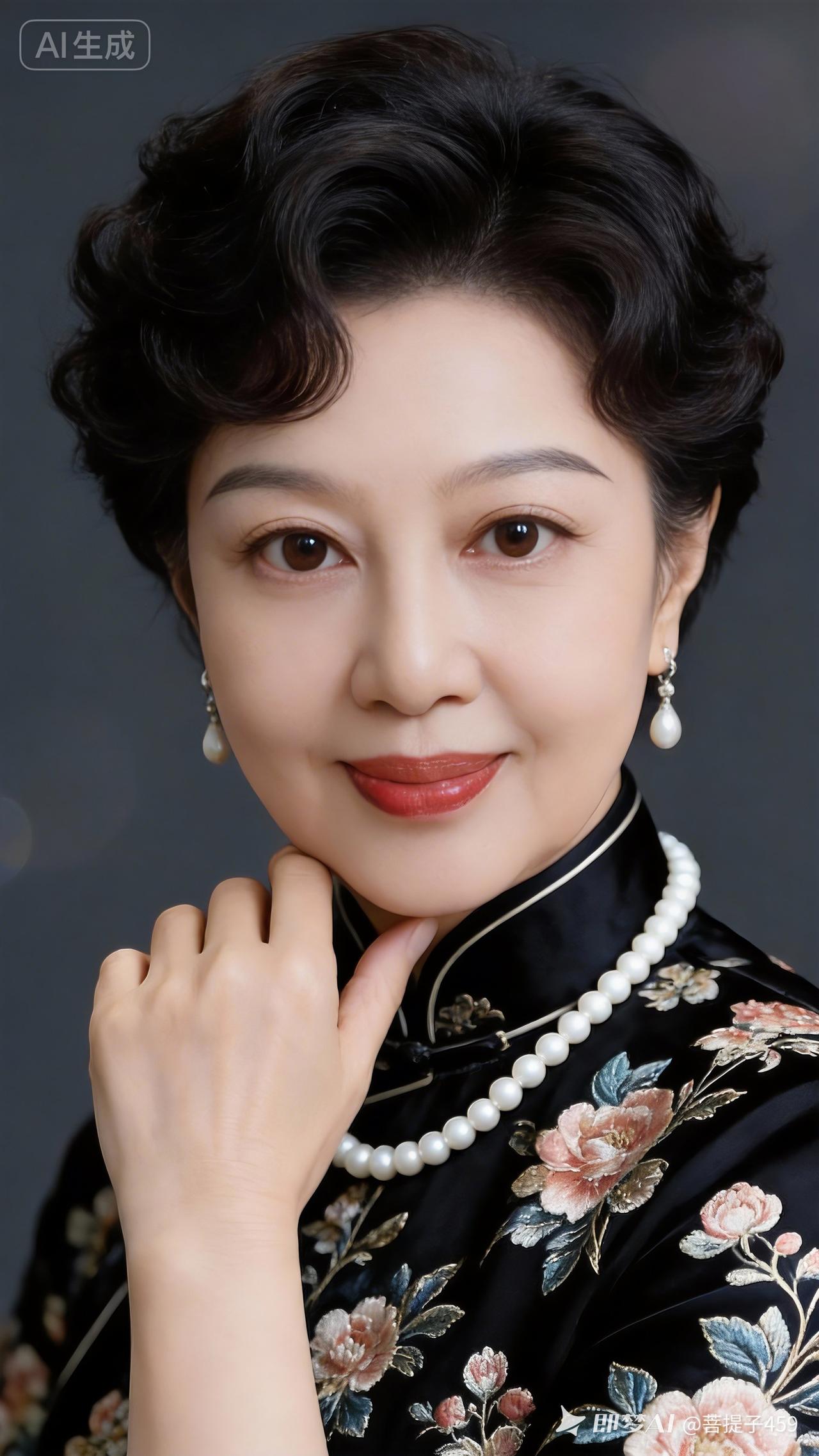 优雅气质，复古旗袍，珍珠点缀，韵味十足！