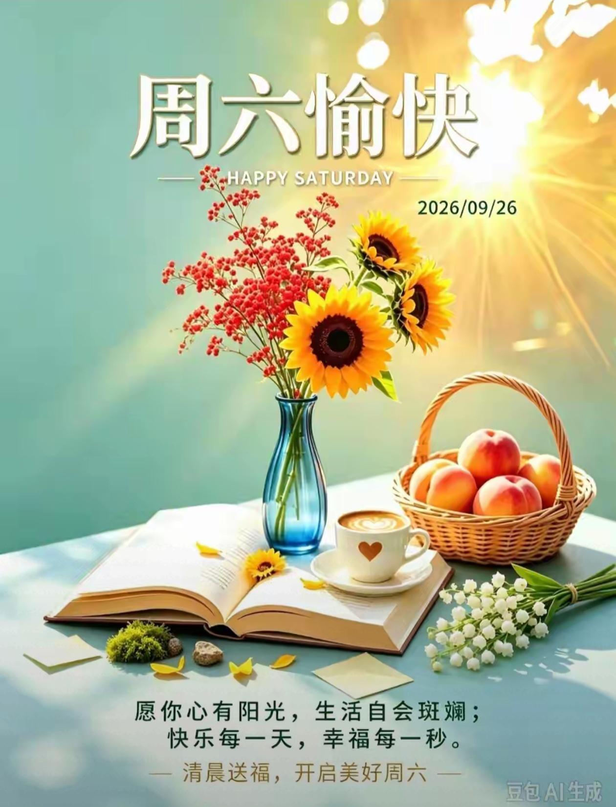 [福]2026./9月26日，周六愉快，秋晨清韵慰心间，生活恬淡福满襟[福]
