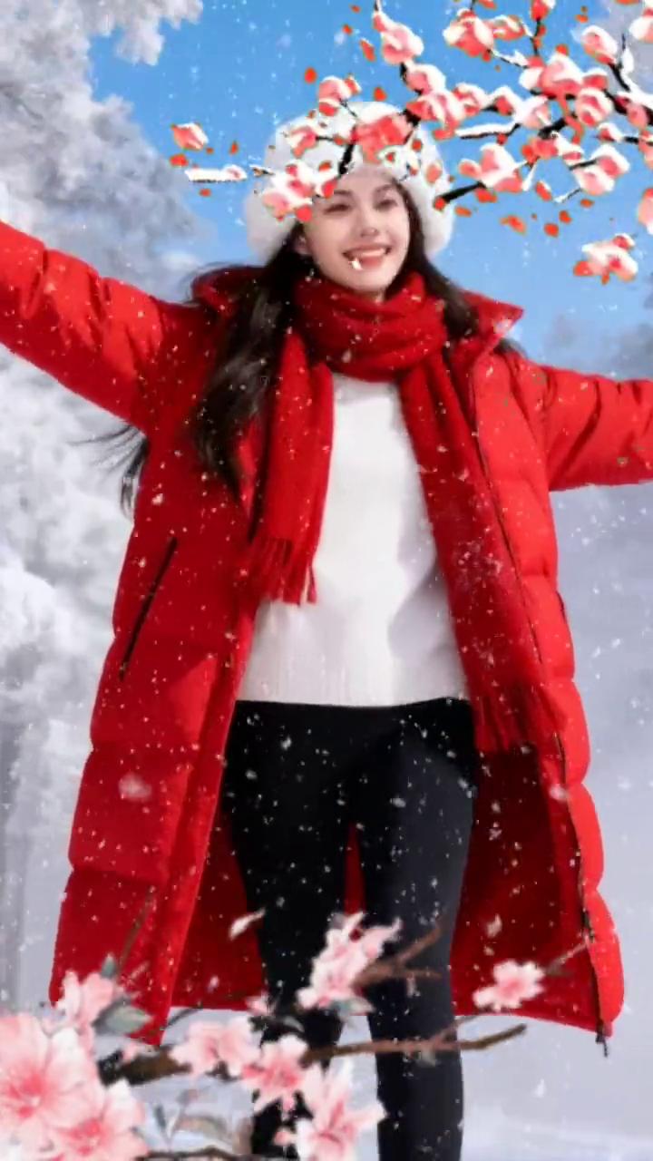 冬天的梅。
在寒风里孕育花蕾，冷艳的绽放是我灵魂的唯美。凌寒的梅在飞雪里绽放花蕊