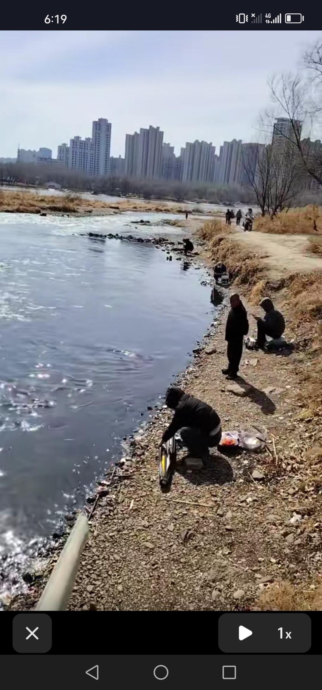 春暖花开之际，吉林市松花江边钓鱼的人渐渐多了起来，瞧那情形，鱼获似乎还颇为可观！