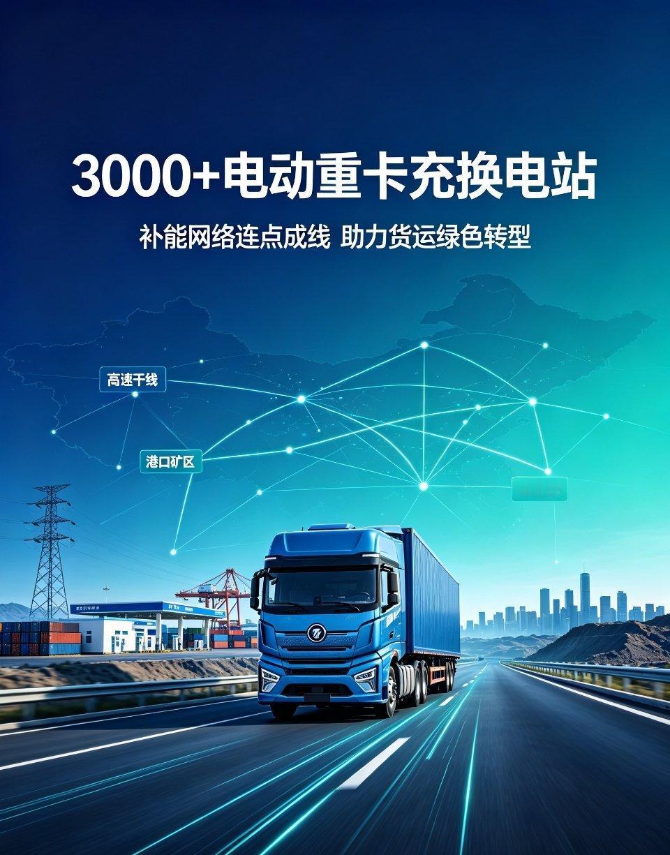 我国将建超3000个电动重卡充换电站最新消息📢交通运输部官宣规划建设3000个