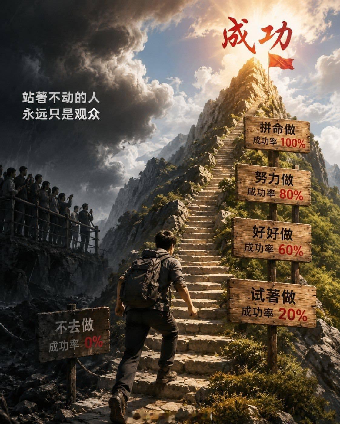 宁可累死在路上，也不能闲死在家里；宁可去碰壁，也不能面壁。是狼就要练好牙，是羊就