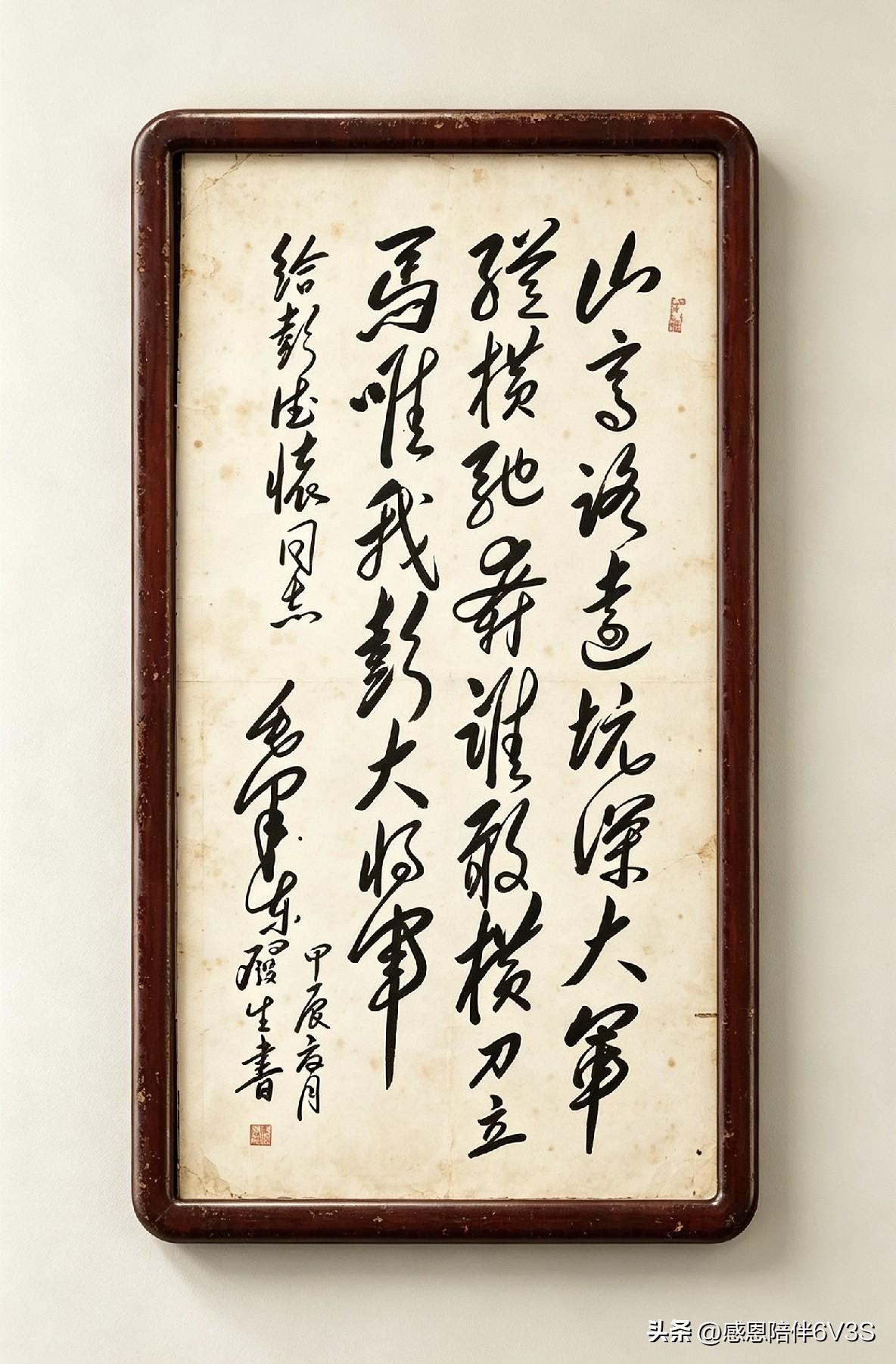 笔走龙蛇，气势十足！这首写给彭总的诗，字里头全是万丈豪情。细细品读，英雄气概扑面