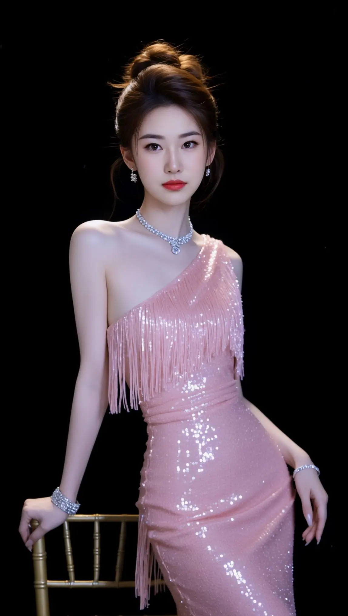 AI单肩流苏写真 ai创作