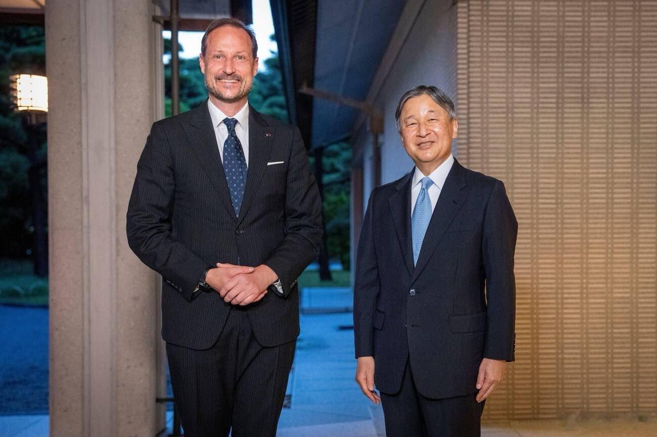 日本皇室 对日本三天的工作访问结束前，哈康王储礼节性拜访德仁天皇和皇嗣文仁夫妇。