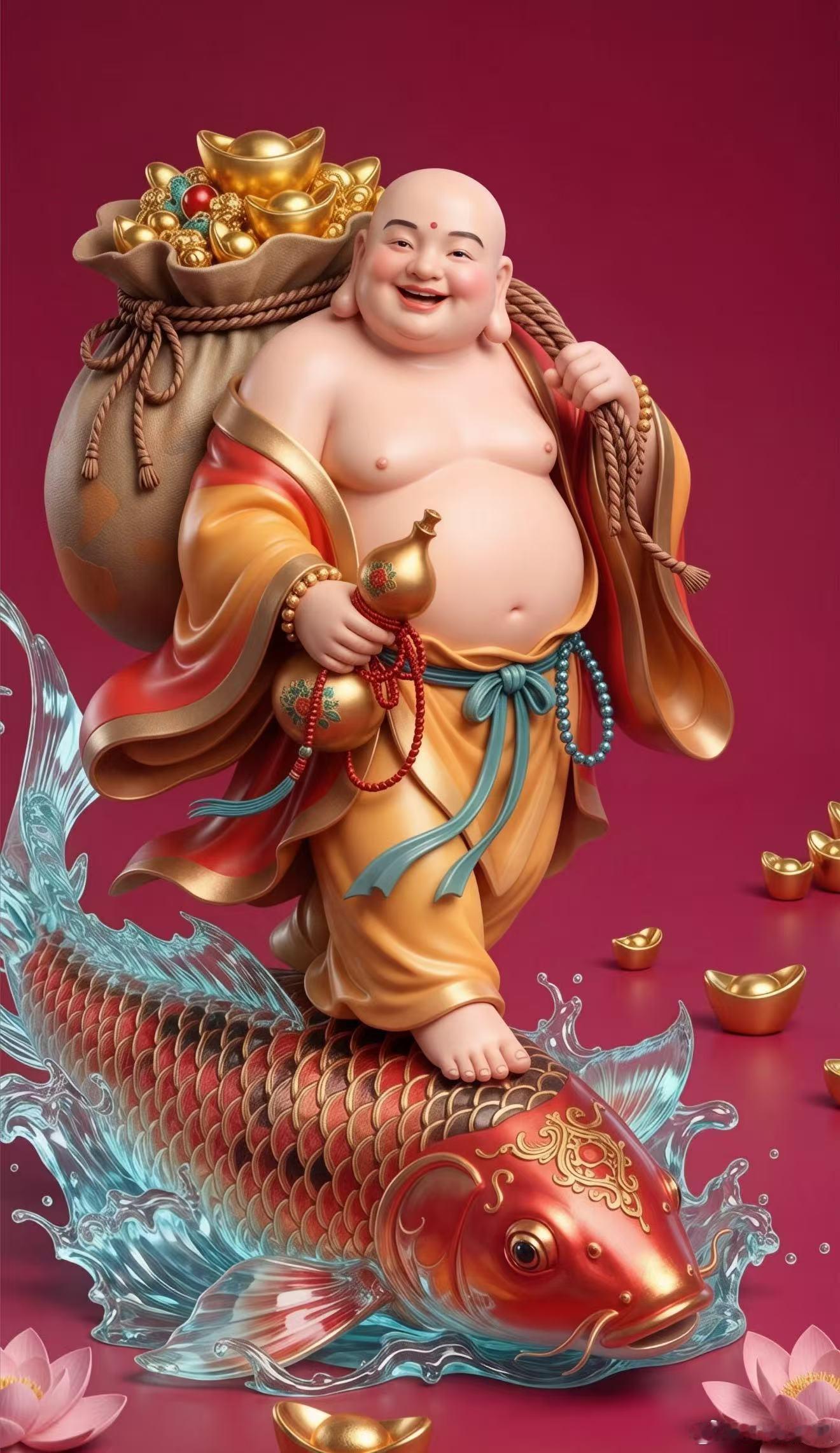 财神到，善念相随祈财福双至。愿褪去求财浮躁，踏实勤勉终得厚报。正财稳步增，偏财适