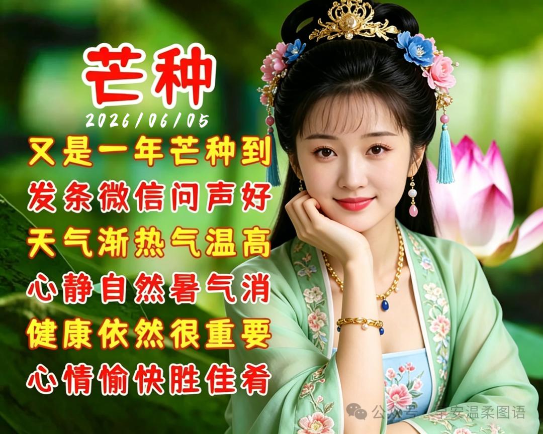 芒种节气到🌾，把健康种进身体里💪，收获美好🌸;把快乐种进心里❤️，收获常乐