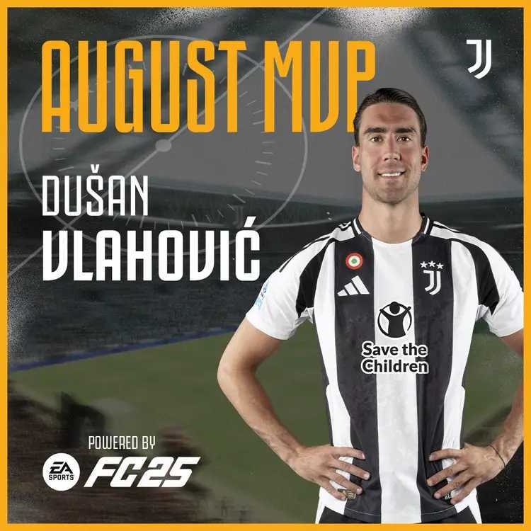 官方消息，弗拉霍维奇当选尤文图斯8月队内最佳球员。尤文在8月进行了两场意甲联赛的