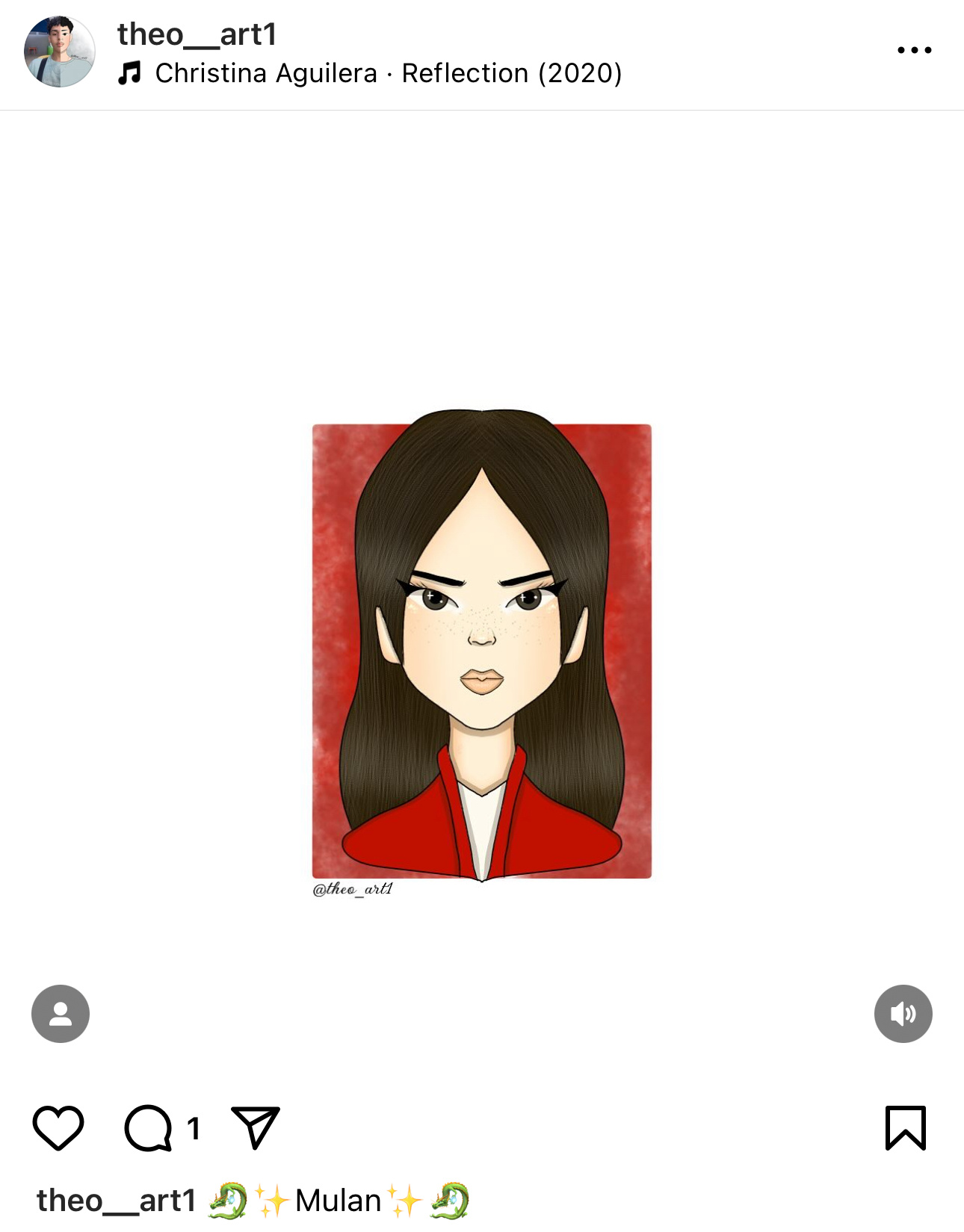 刘亦菲 来自Ins博主theo_art1的作品，花木兰头像照片和迪士尼公主照片系