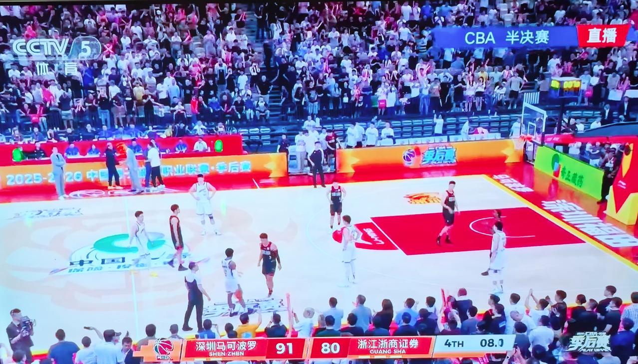 双方不打了！91：80！深圳战胜浙江，扳回一局！
大比分，1：2！
这场比赛，赢