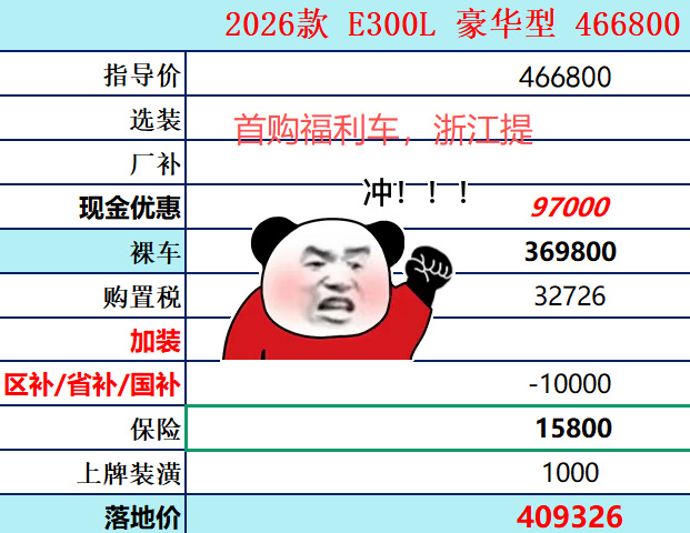 再来一台首购福利E300豪华不需要置换，有首购补贴直接带走就行，全国落牌涨价中的