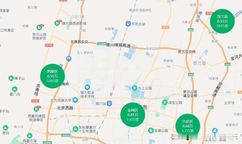 银川近五年楼市复盘：跌幅远小于一二线，市场韧性突出

一、三区近五年价格变化（二