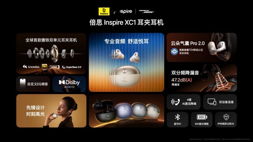 倍思和Bose合作进入高端音频市场，今天给我们带来了三款新品，首先是全球首款圈铁