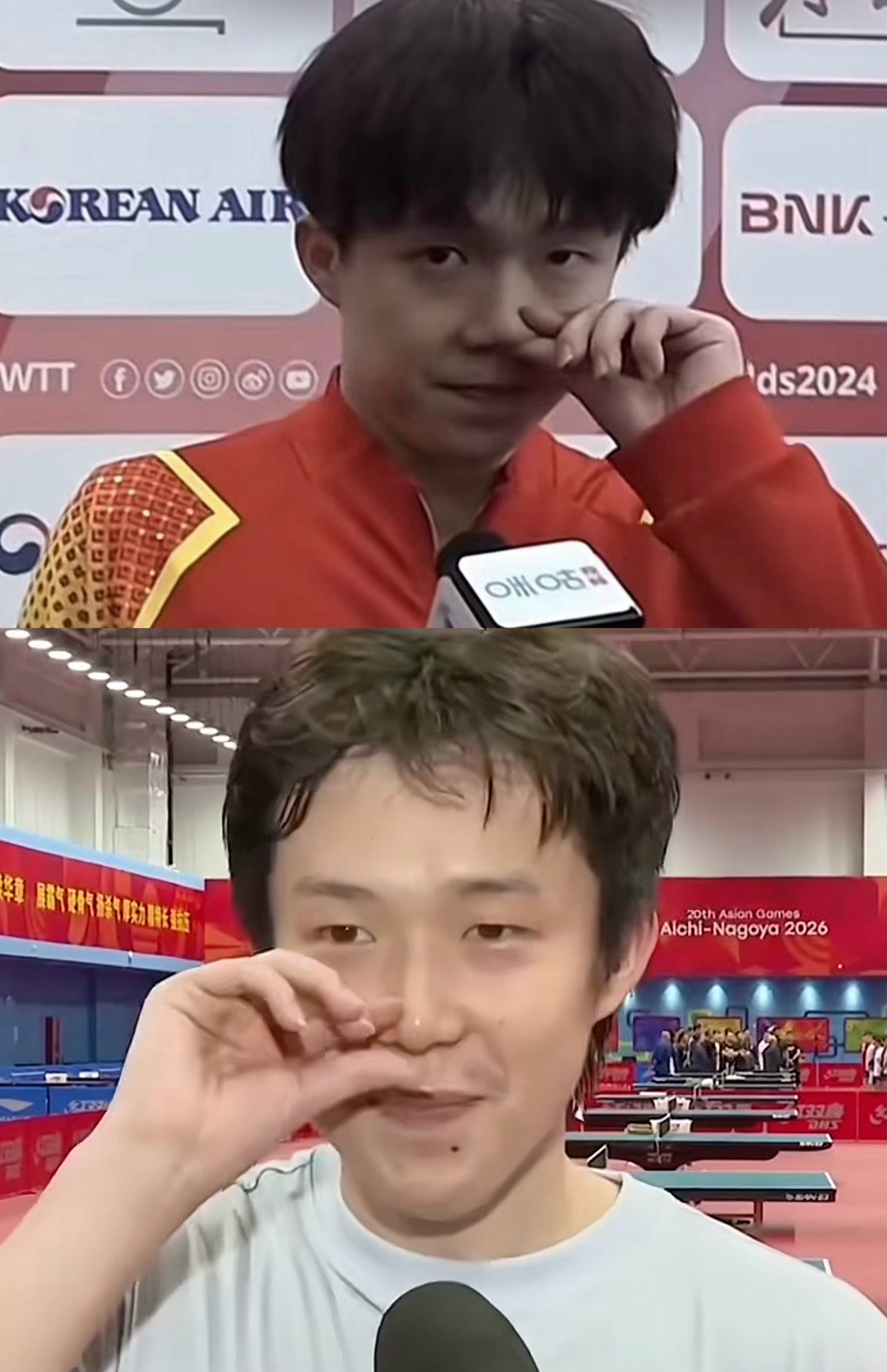 王队这个摸鼻子，真怕他又说出那句至理名言来王楚钦乒乓球[超话] ​​​