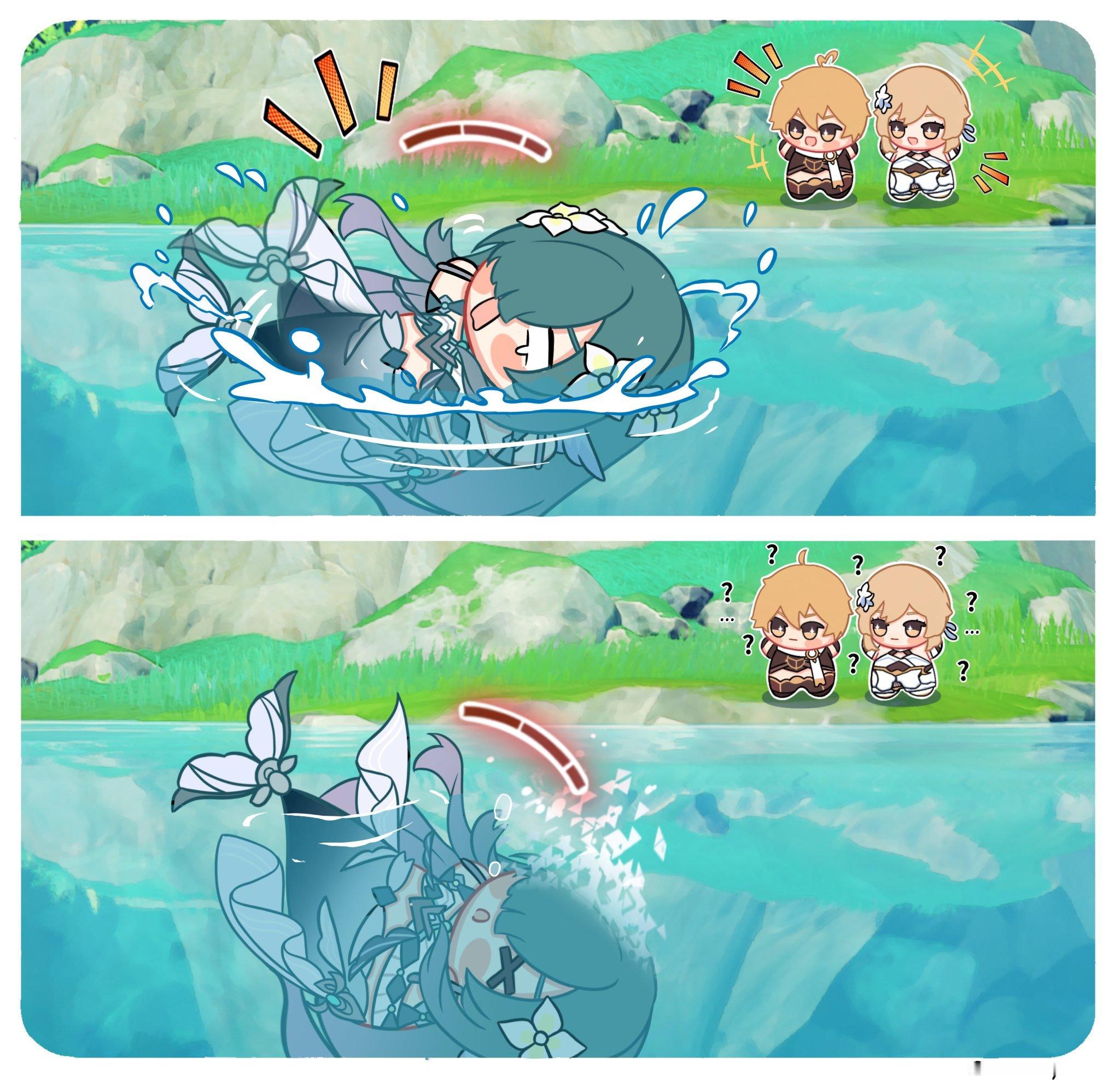 鱼居然会溺水[二哈]原神原神沃雅妮莎 cr：unosavy ​​​