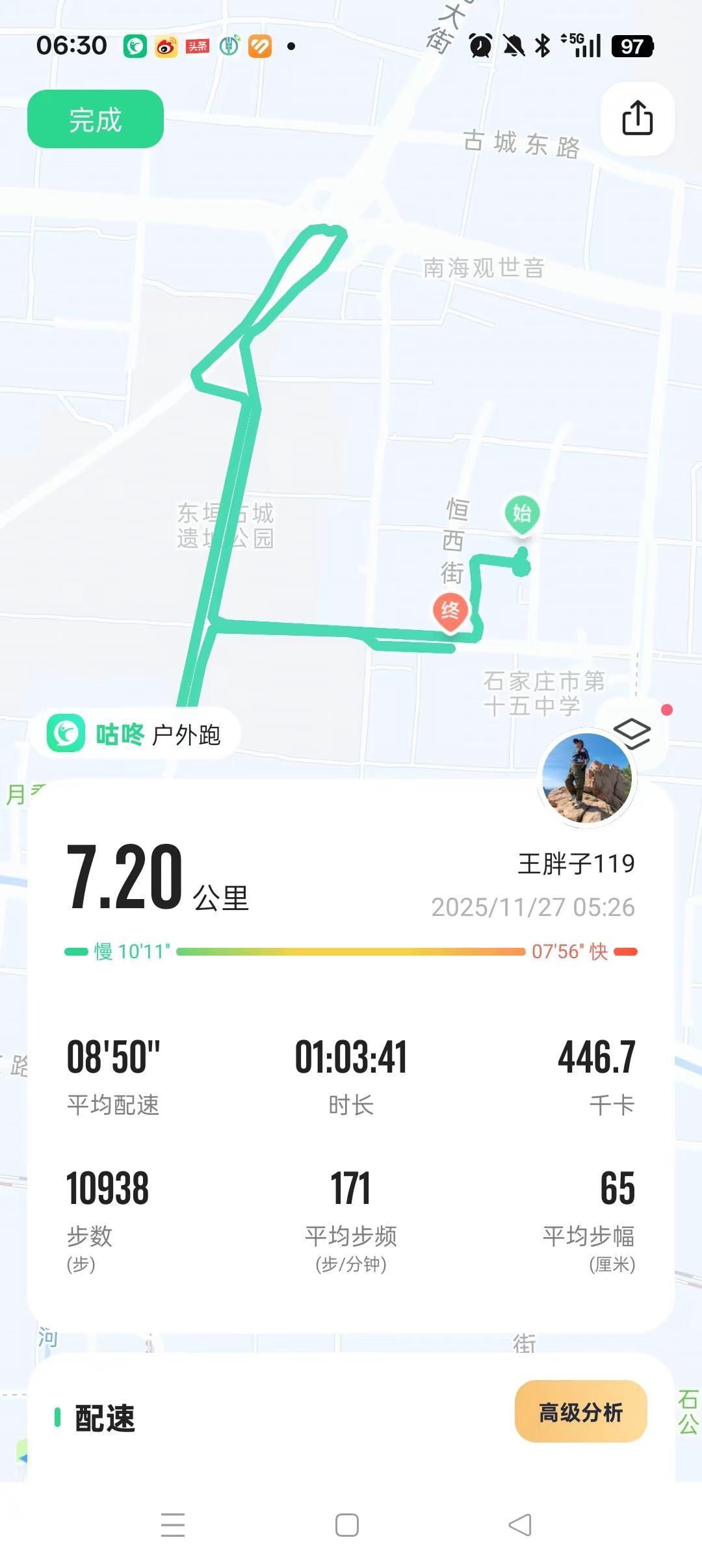 与自己抗争的一天，早晨五点钟能从暖暖的被窝里起来是一种勇气。