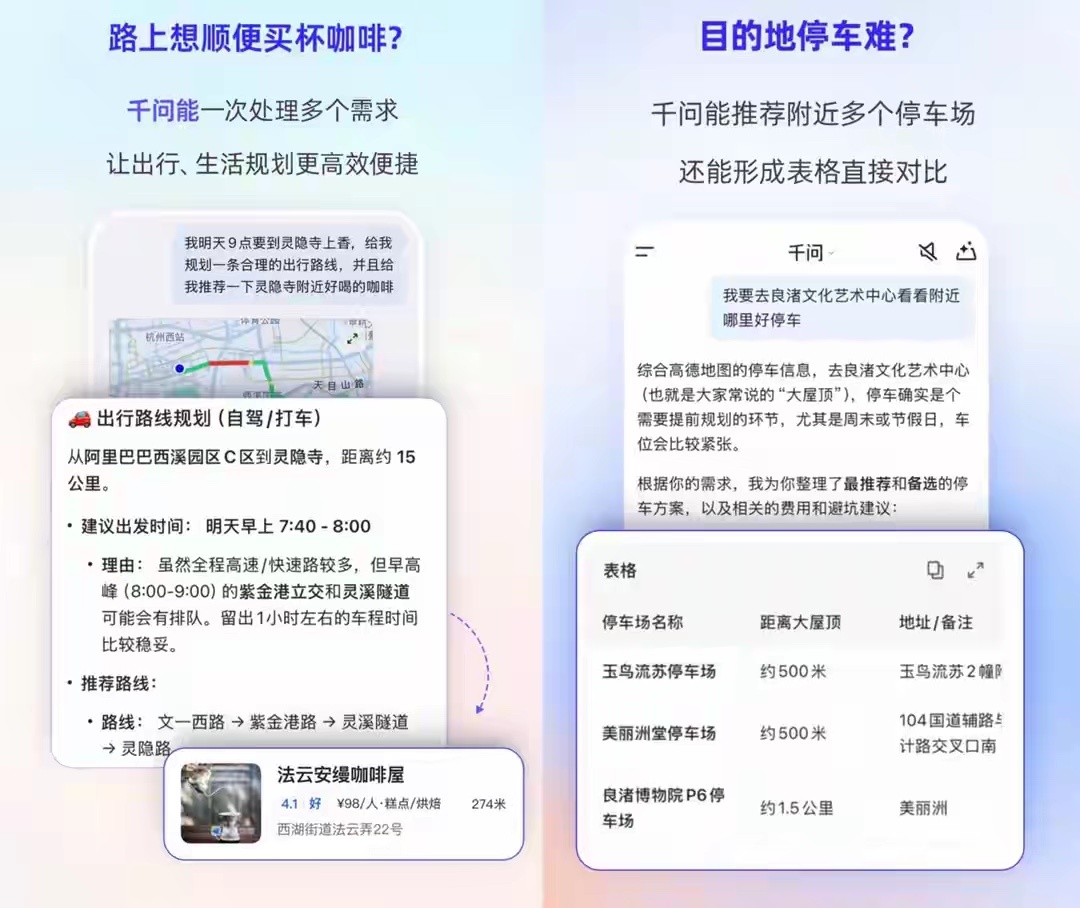 这波阿里千问的动作挺猛的，接上高德之后，AI要下场干活了。以前大家都在比谁输出更