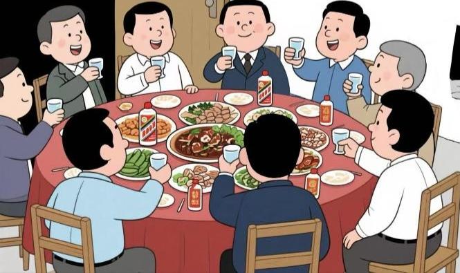 笑话（752）

贪官为了庆祝自己找了新情妇，在农家乐大包间摆了两桌，“圈里”人