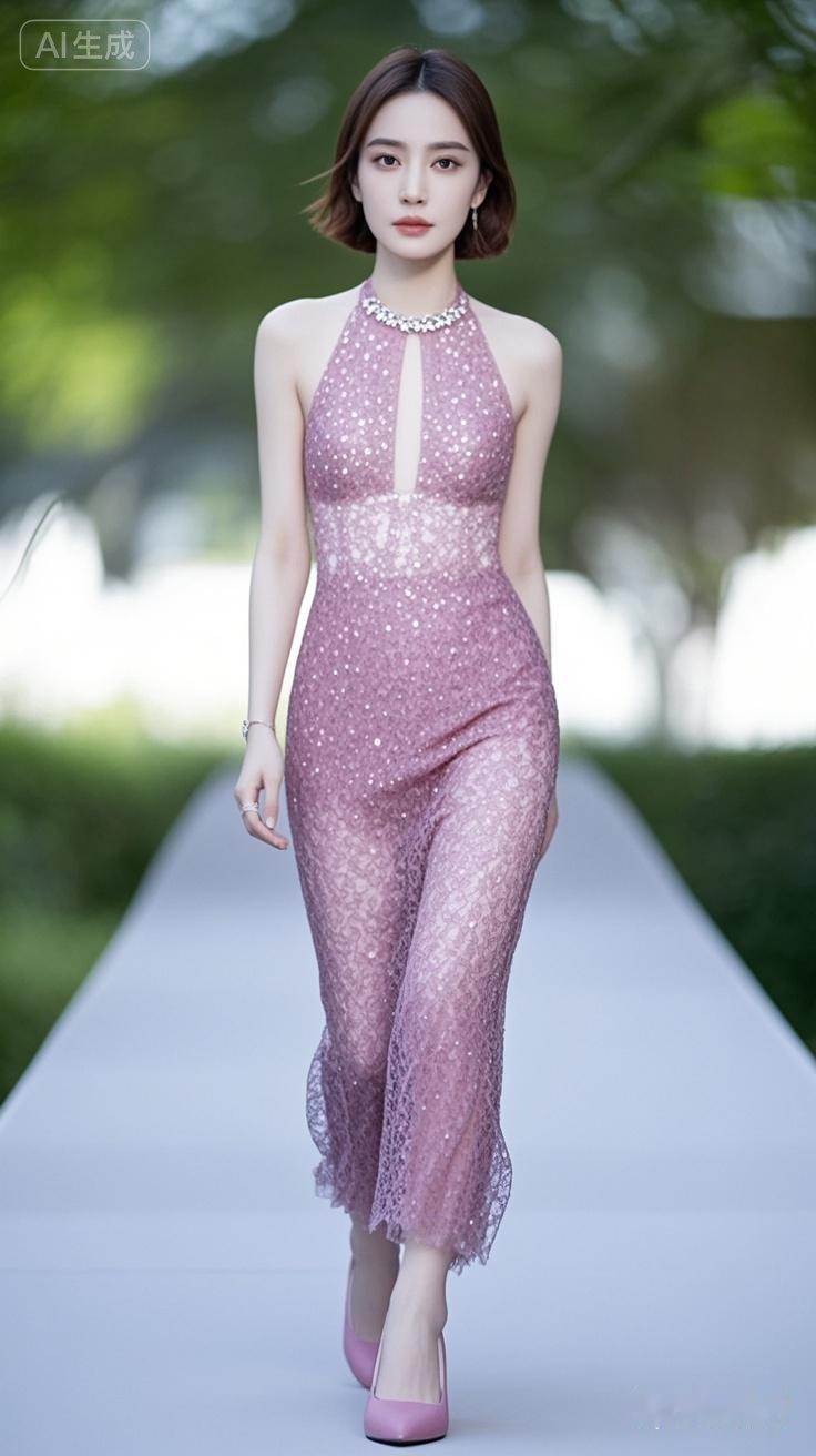 优雅紫色晚礼服，闪耀的星光，自信的步伐，尽显迷人魅力！💃✨