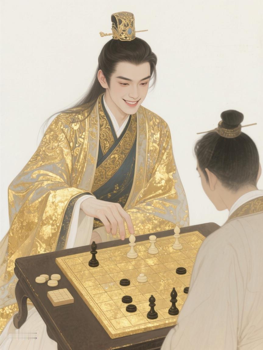 AI妙生图在方寸棋盘间，谋略悄然交织，于无声处，智慧之花静静绽放✨